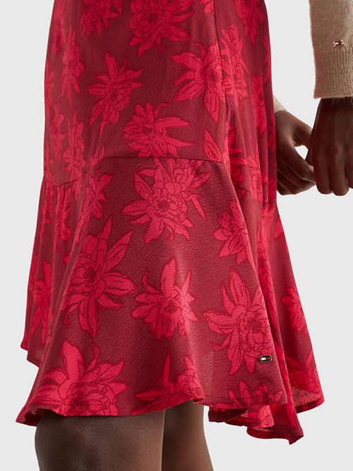 Pink Tommy Hilfiger Viscose Crepe Relaxed Fit Women's Skirts | TH859YJB