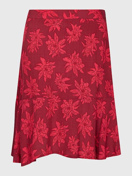 Pink Tommy Hilfiger Viscose Crepe Relaxed Fit Women's Skirts | TH859YJB