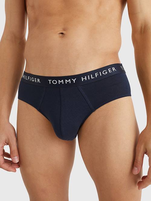 Purple Tommy Hilfiger 3-Pack Logo Waistband Briefs Men's Underwear | TH540JHN