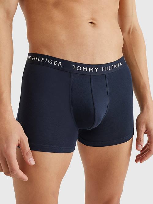 Purple Tommy Hilfiger 3-Pack Repeat Logo Trunks Men's Underwear | TH809PLO