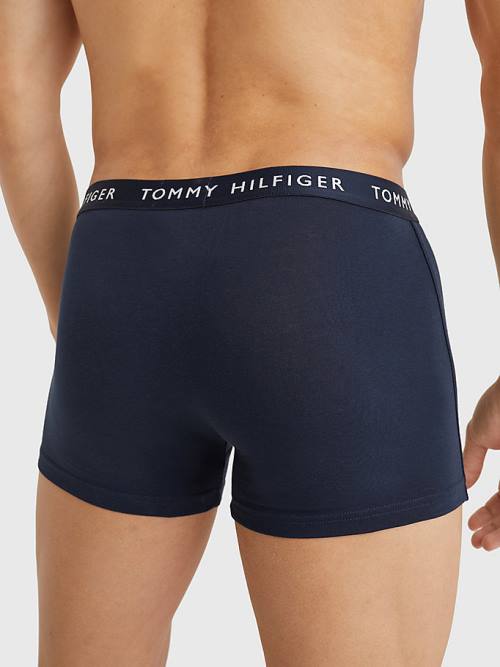 Purple Tommy Hilfiger 3-Pack Repeat Logo Trunks Men's Underwear | TH809PLO