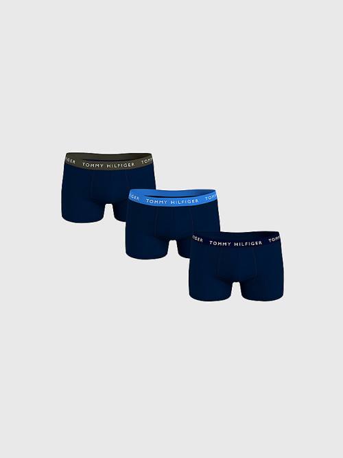 Purple Tommy Hilfiger 3-Pack Repeat Logo Trunks Men\'s Underwear | TH809PLO