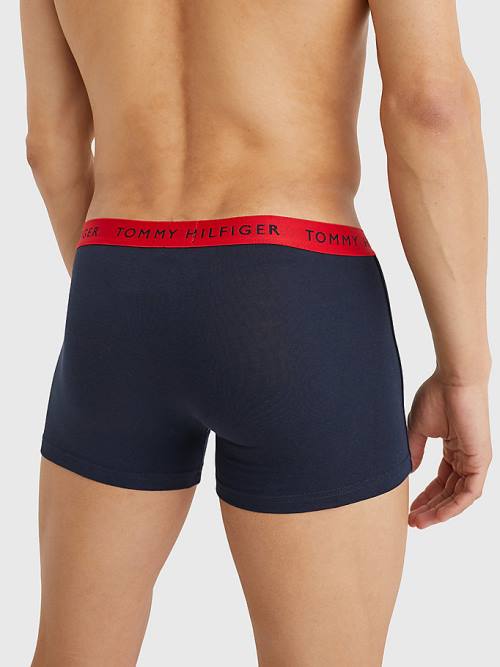 Purple Tommy Hilfiger 3-Pack Repeat Logo Trunks Men's Underwear | TH853DXJ