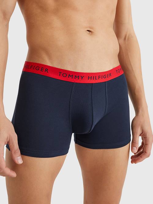 Purple Tommy Hilfiger 3-Pack Repeat Logo Trunks Men\'s Underwear | TH853DXJ