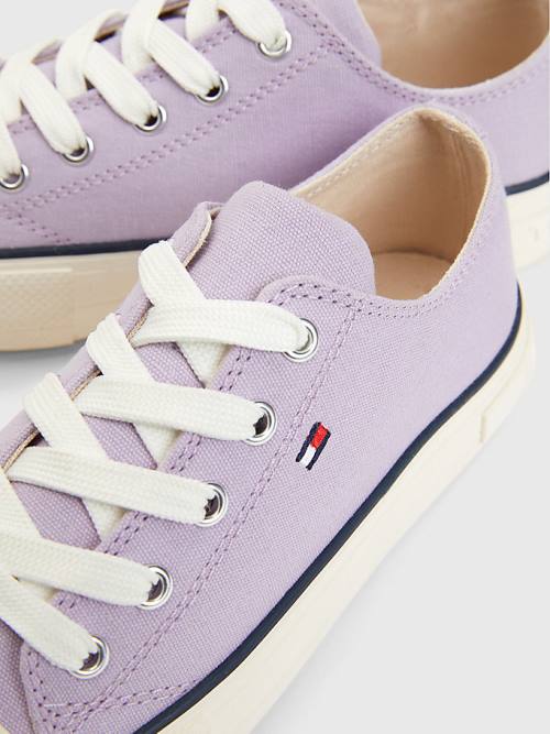 Purple Tommy Hilfiger Canvas Chunky Low-Top Girls' Sneakers | TH563FLQ