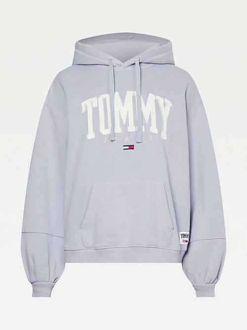 Purple Tommy Hilfiger College Relaxed Fit Women's Hoodie | TH594HRN