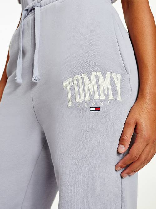 Purple Tommy Hilfiger College Tommy Badge Plush Joggers Women's Pants | TH986YVX