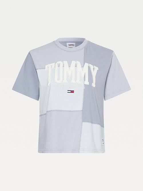 Purple Tommy Hilfiger College Tonal Cut-And-Sewn Boyfriend Women's T Shirts | TH671RDV