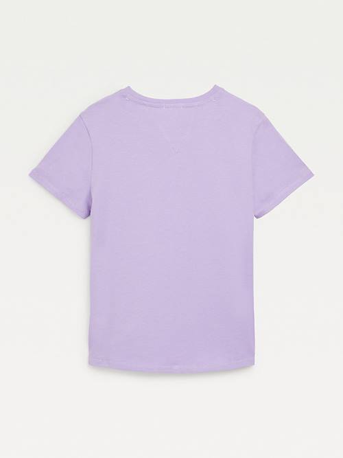 Purple Tommy Hilfiger Essential Logo Girls' T Shirts | TH684CBQ