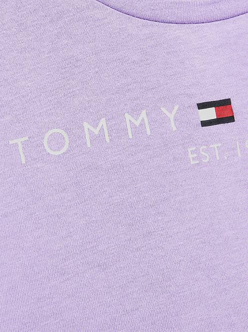 Purple Tommy Hilfiger Essential Logo Girls' T Shirts | TH684CBQ