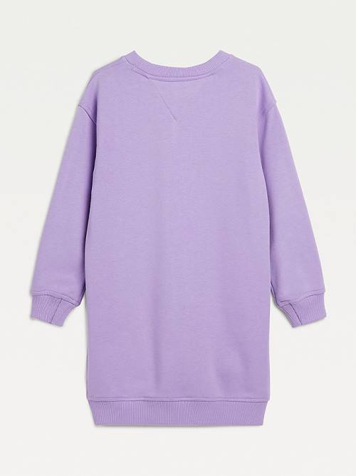 Purple Tommy Hilfiger Essential Sweatshirt Girls' Dress | TH605NRU