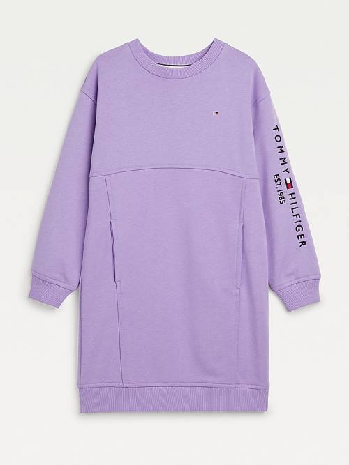 Purple Tommy Hilfiger Essential Sweatshirt Girls\' Dress | TH605NRU