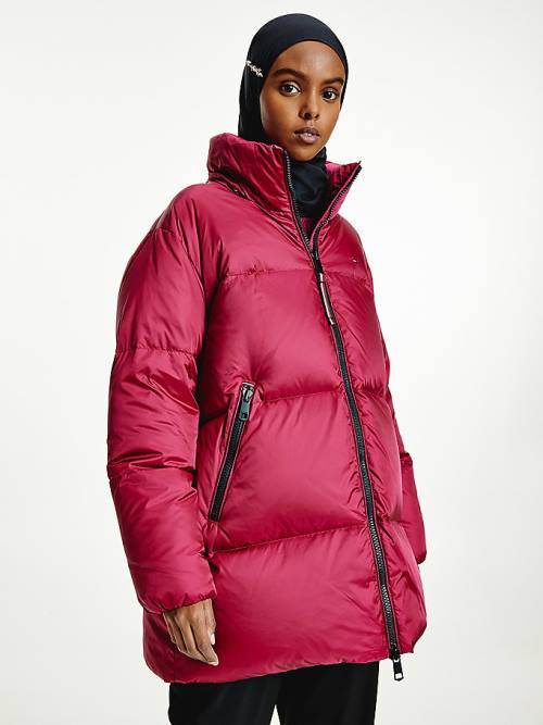 Purple Tommy Hilfiger Gloss Matte Down Puffer Women\'s Jackets | TH493HYU