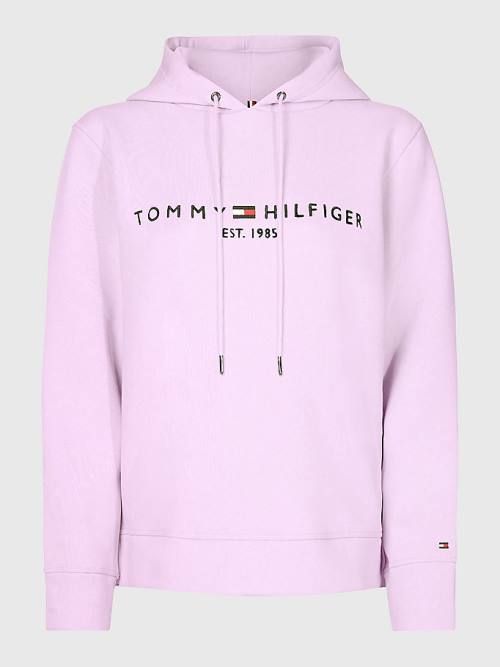 Purple Tommy Hilfiger Logo Drawstring Regular Fit Women's Hoodie | TH768FAO