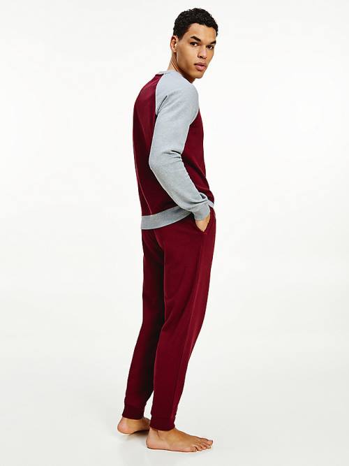 Purple Tommy Hilfiger Lounge Colour-Blocked Organic Cotton Sweatshirt Men's Pyjamas | TH305LSH