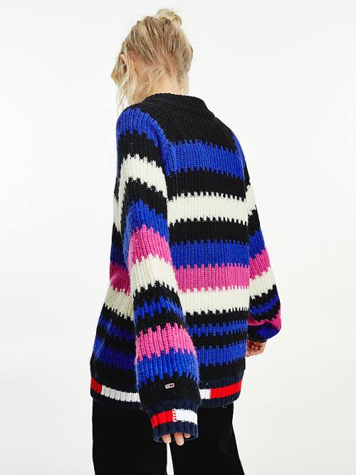 Purple Tommy Hilfiger Multicolour Knit Jumper Women's Sweaters | TH501XAH