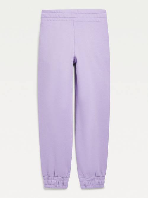 Purple Tommy Hilfiger Organic Cotton Overprint Joggers Girls' Pants | TH612DVA