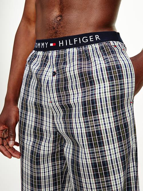 Purple Tommy Hilfiger Original Woven Print Bottoms Men's Pyjamas | TH451SRU