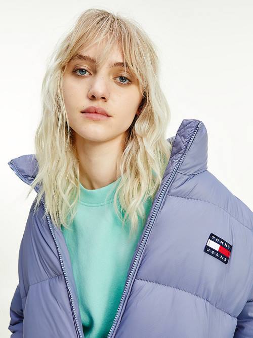 Purple Tommy Hilfiger Recycled Nylon Puffer Women's Jackets | TH936RZE