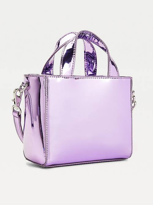 Purple Tommy Hilfiger Reflective Small Crossover Tote Women's Bags | TH478EXS