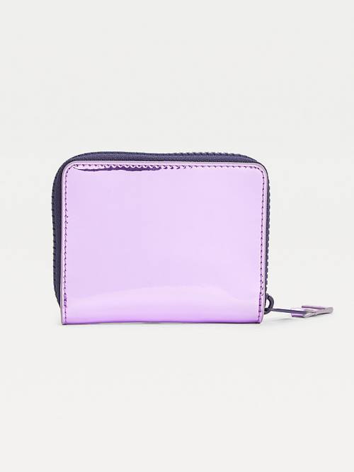 Purple Tommy Hilfiger Reflective Small Zip-Around Women's Wallets | TH302BPE