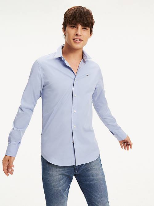 Purple Tommy Hilfiger Stretch Slim Fit Men's Shirts | TH894UQG