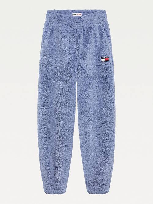 Purple Tommy Hilfiger Tommy Badge Relaxed Fit Fleece Joggers Women's Pants | TH952DUP