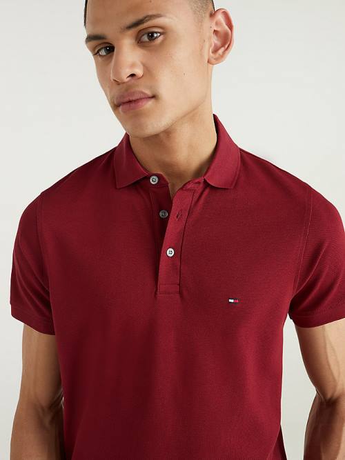 Red Tommy Hilfiger 1985 Essential Slim Fit Men's Polo Shirts | TH297XEV