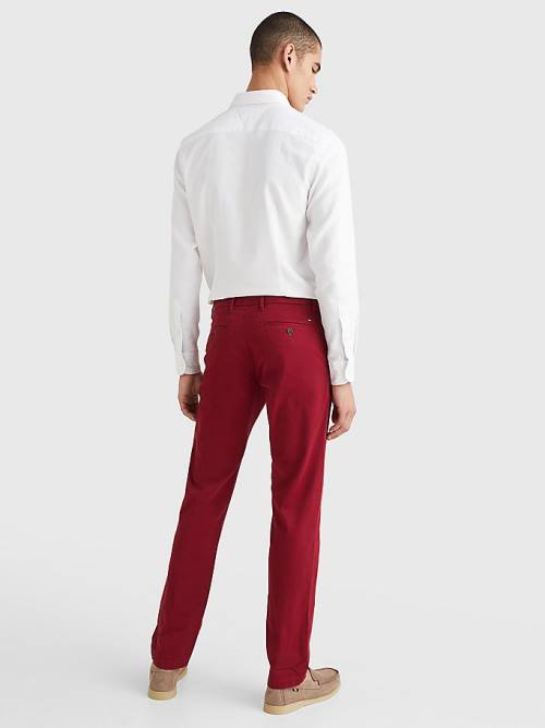 Red Tommy Hilfiger 1985 Essential Straight Chinos Men's Pants | TH394WSY