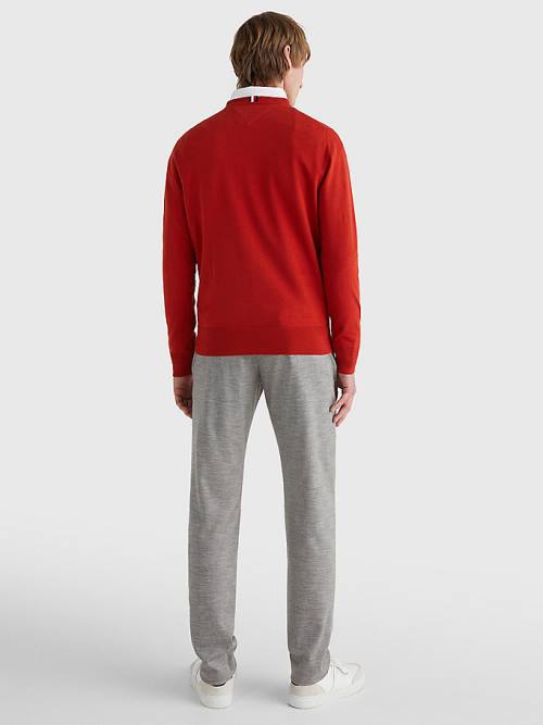 Red Tommy Hilfiger 1985 Essential TH Flex Sweatshirt Men's Sweaters | TH547AOM