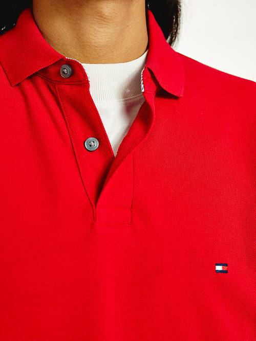 Red Tommy Hilfiger 1985 Essential TH Flex Men's Polo Shirts | TH741AWU