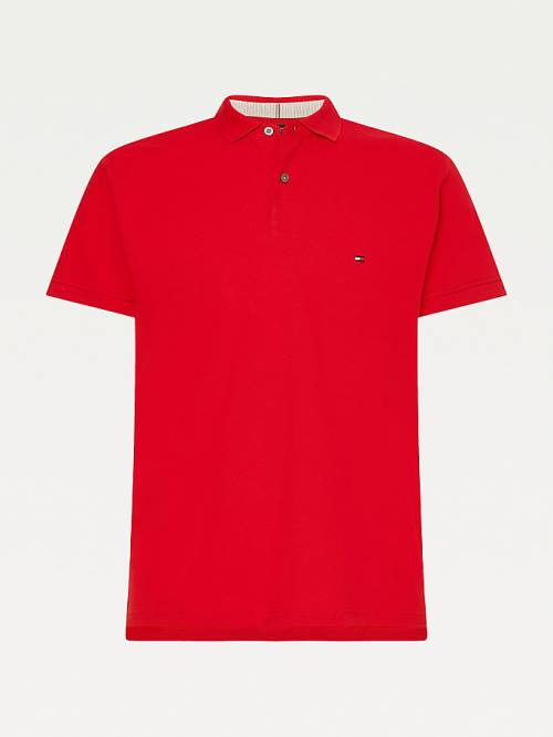 Red Tommy Hilfiger 1985 Essential TH Flex Men's Polo Shirts | TH741AWU