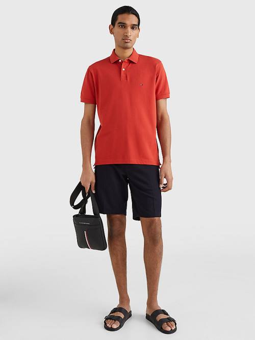 Red Tommy Hilfiger 1985 Essential TH Flex Men's Polo Shirts | TH782ZIS