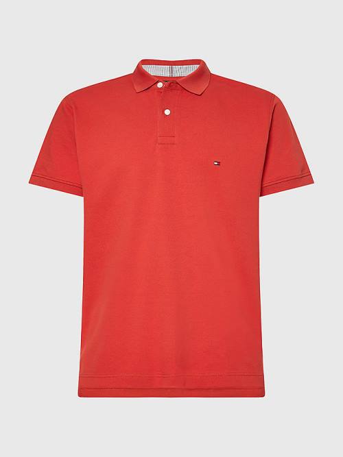 Red Tommy Hilfiger 1985 Essential TH Flex Men's Polo Shirts | TH782ZIS