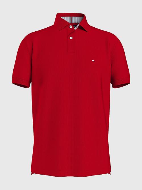 Red Tommy Hilfiger 1985 Essential TH Flex Men\'s Polo Shirts | TH835NGW