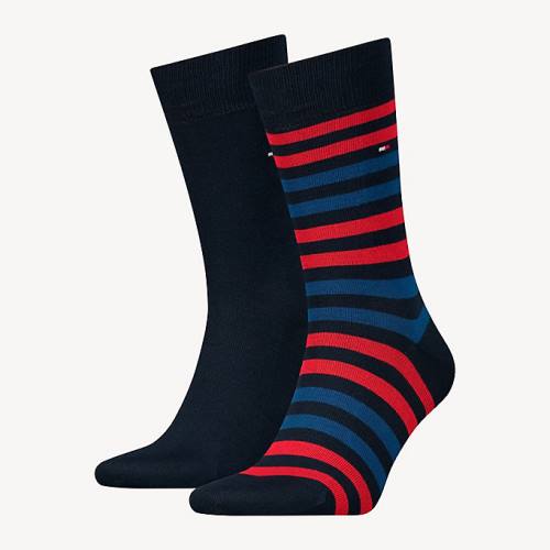 Red Tommy Hilfiger 2-Pack Stripe Men\'s Socks | TH280ZEV