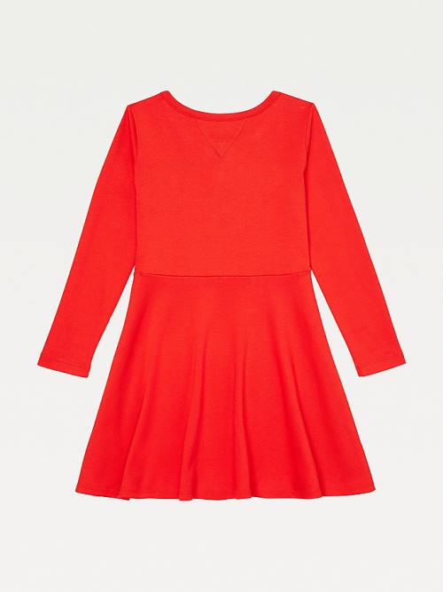 Red Tommy Hilfiger Adaptive Henley Girls' Dress | TH851VOE