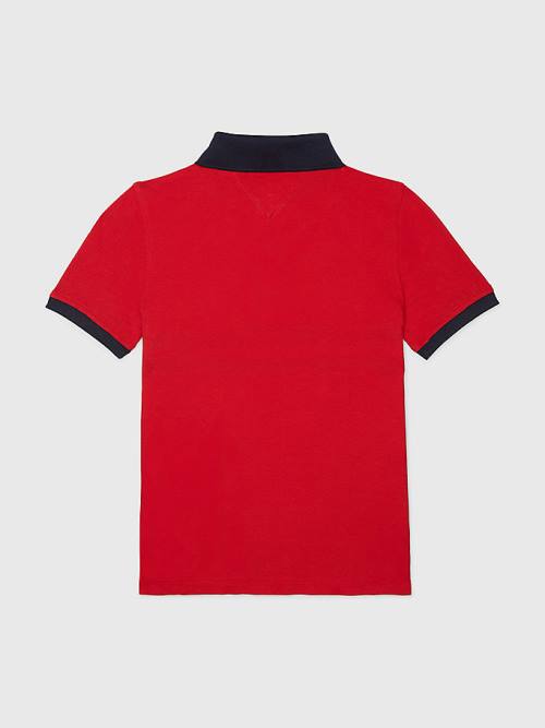 Red Tommy Hilfiger Adaptive Icons Stripe Polo Boys' T Shirts | TH629BTA