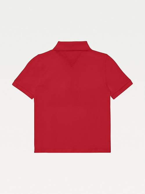 Red Tommy Hilfiger Adaptive Pure Cotton Polo Boys' T Shirts | TH154YBP