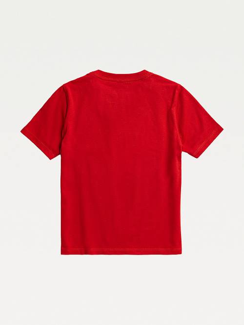 Red Tommy Hilfiger Adaptive Pure Cotton Boys' T Shirts | TH203KXN