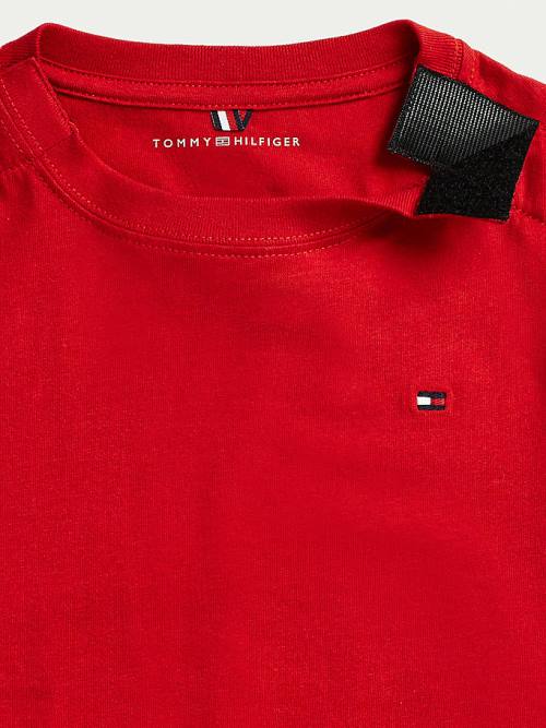 Red Tommy Hilfiger Adaptive Pure Cotton Boys' T Shirts | TH203KXN