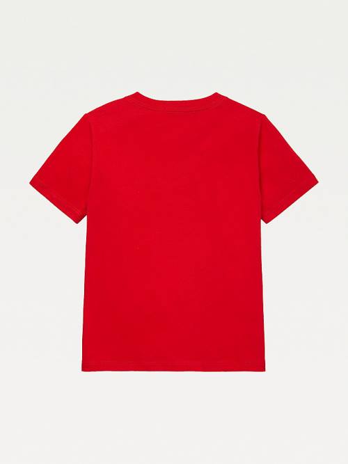 Red Tommy Hilfiger Adaptive Pure Cotton Logo Boys' T Shirts | TH587OGS