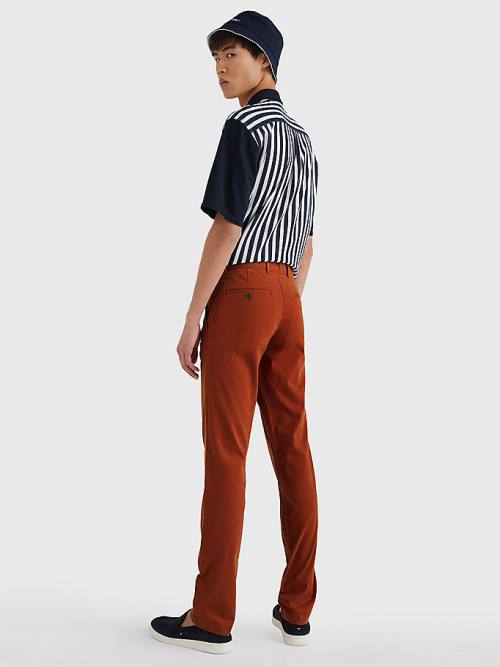 Red Tommy Hilfiger Bleecker Satin Slim Fit Chinos Men's Pants | TH084LPV