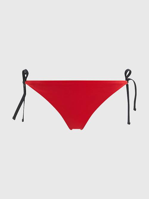 Red Tommy Hilfiger Cheeky Side Tie Bikini Bottoms Women's Swimwear | TH397GVK