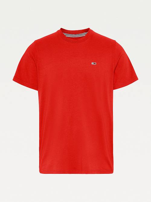 Red Tommy Hilfiger Classics Organic Cotton Men's T Shirts | TH930JSX