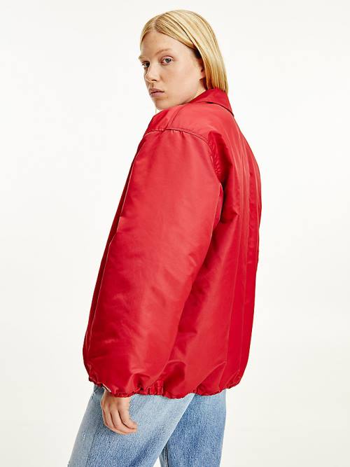 Red Tommy Hilfiger College Recycled Coach Women's Jackets | TH709JUN