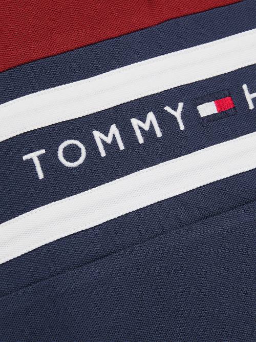 Red Tommy Hilfiger Colour-Blocked Logo Polo Boys' T Shirts | TH856WOB