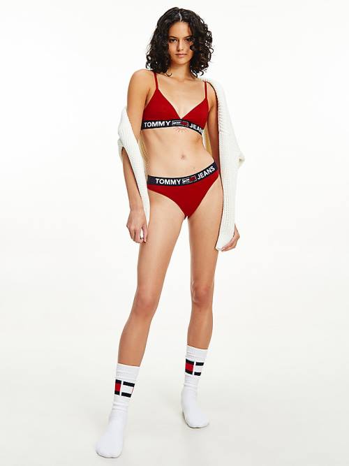 Red Tommy Hilfiger Contrast Waistband Briefs Women's Underwear | TH279JSC