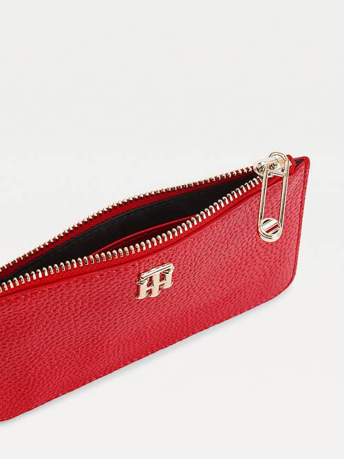 Red Tommy Hilfiger Credit Card Holder Women's Wallets | TH091WIJ