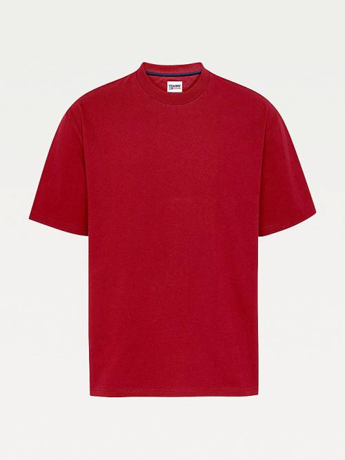 Red Tommy Hilfiger Crew Neck Men's T Shirts | TH145XCU